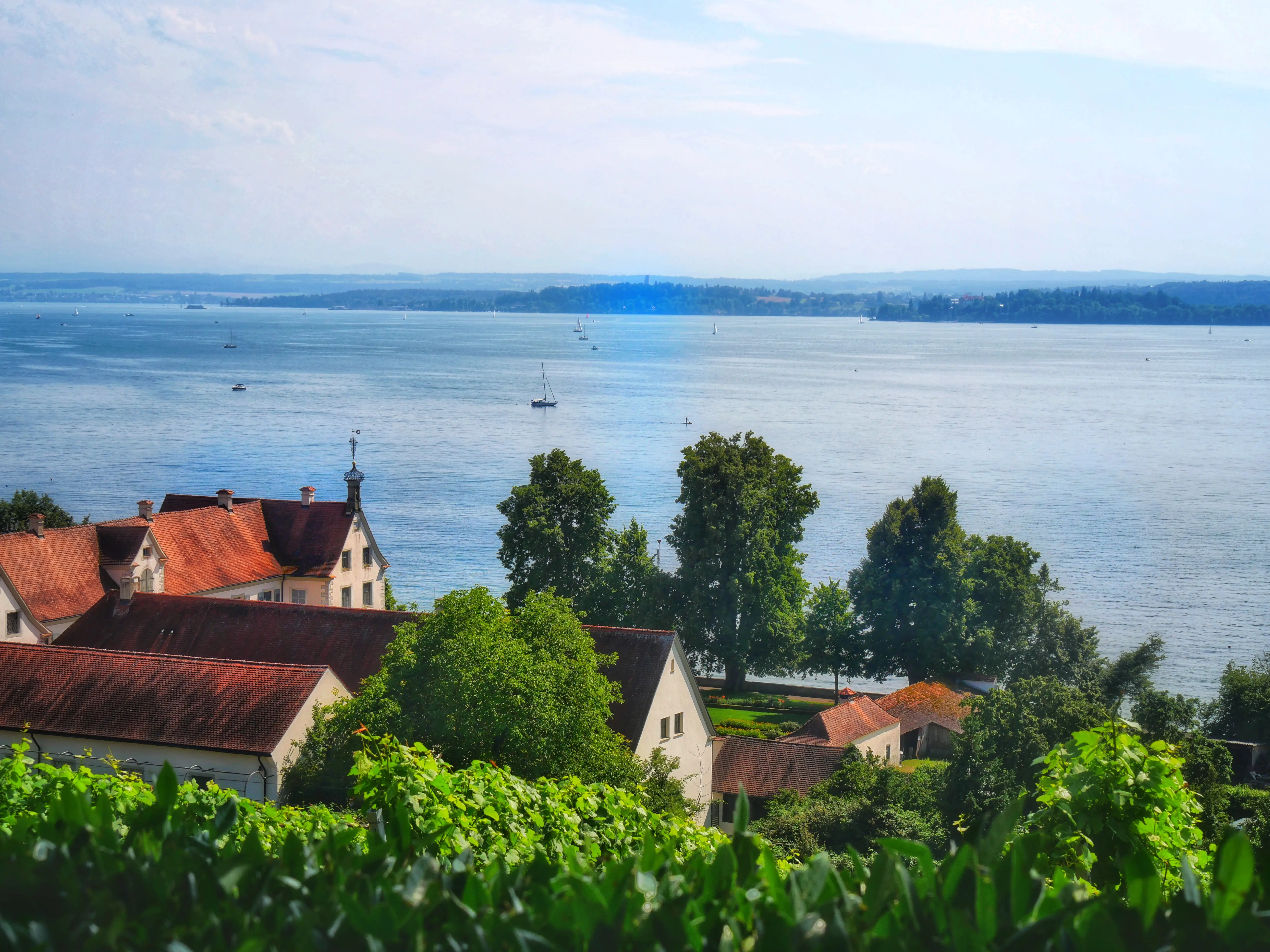 Zwischen Weinhängen und dem Bodensee befindet sich die Wallfahrtskirche Birnau.