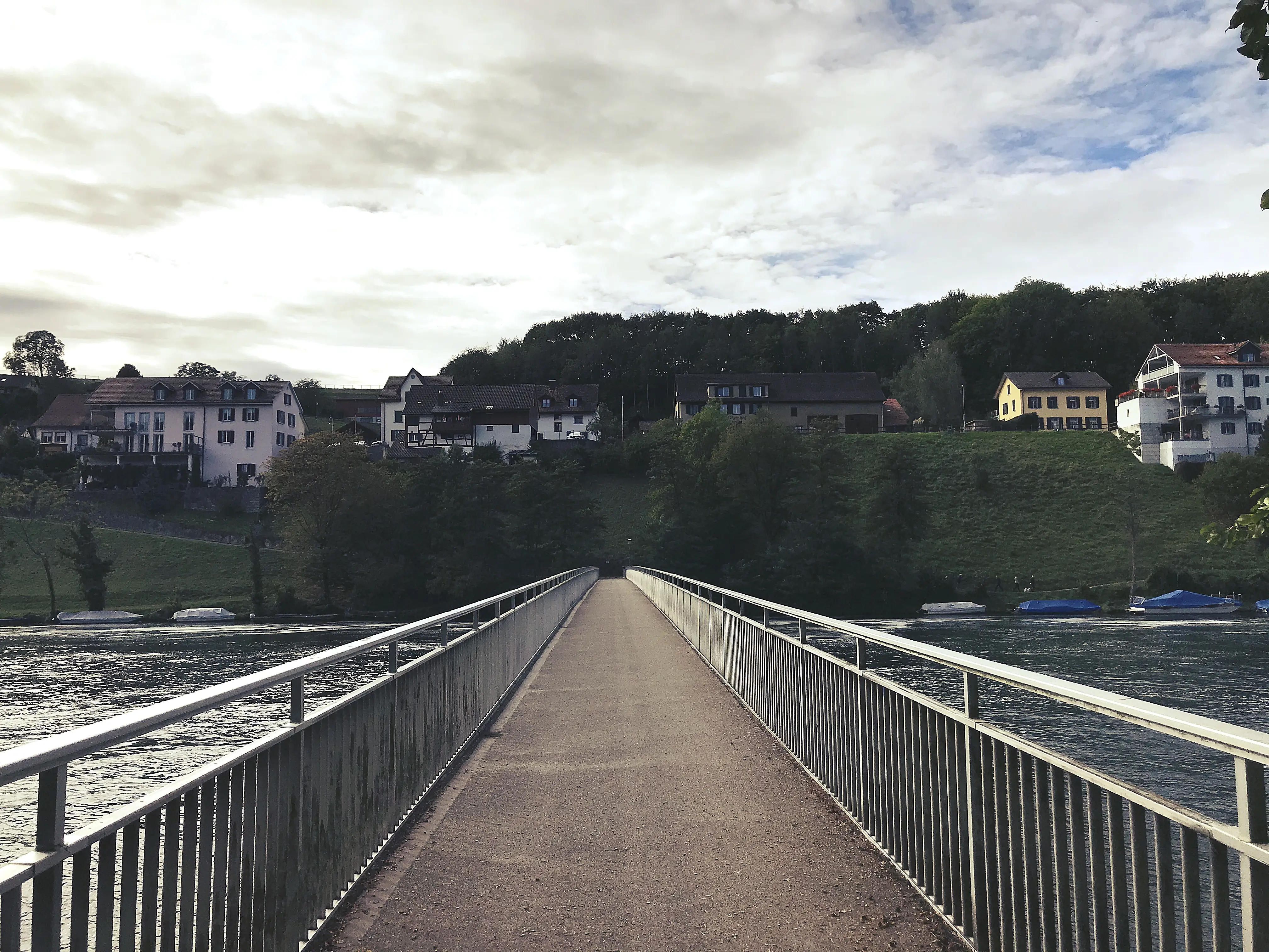 Auf der Rheinbrücke bei Laufen überqueren die Localsbodensee den Rhein und laufen somit wieder Richtung Ausgangspunkt.