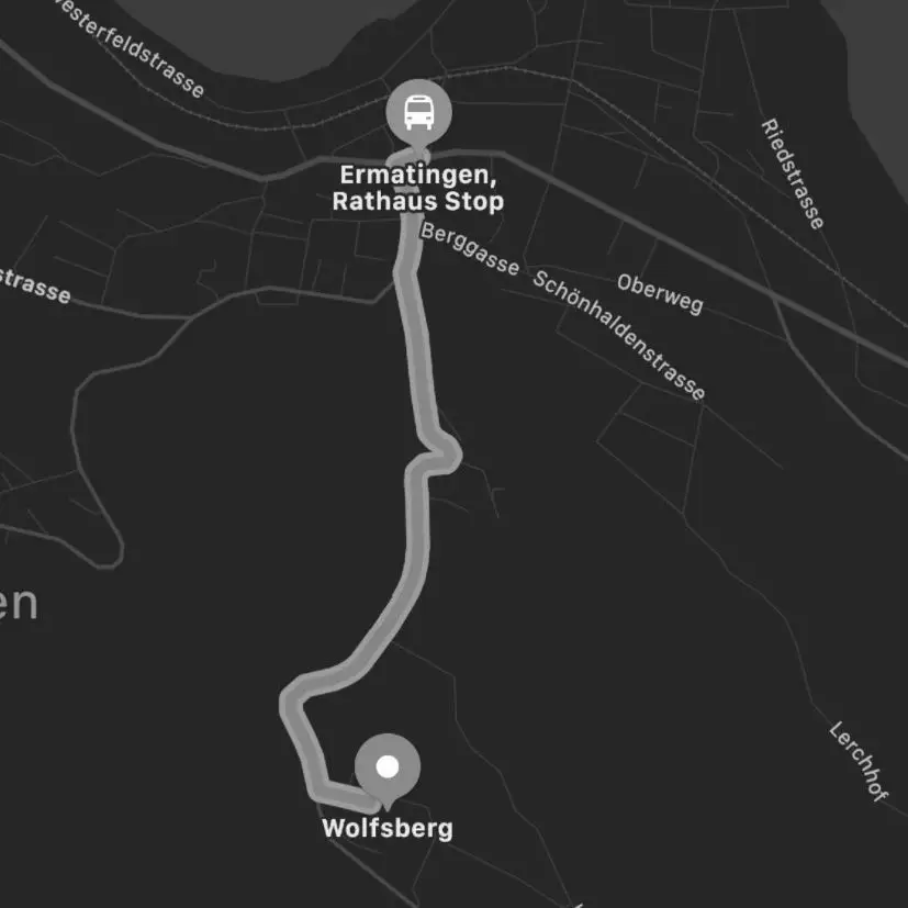 Die Route zum Schloss Wolfsberg ist zwar kurz aber geht fast ausschließlich bergauf.