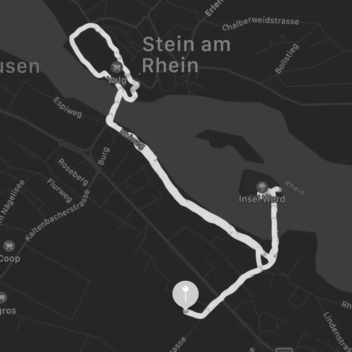 Der Spaziergang der Localsbodensee führt von der Klosterinsel Werd nach Stein am Rhein am Bodensee in der Ostschweiz.