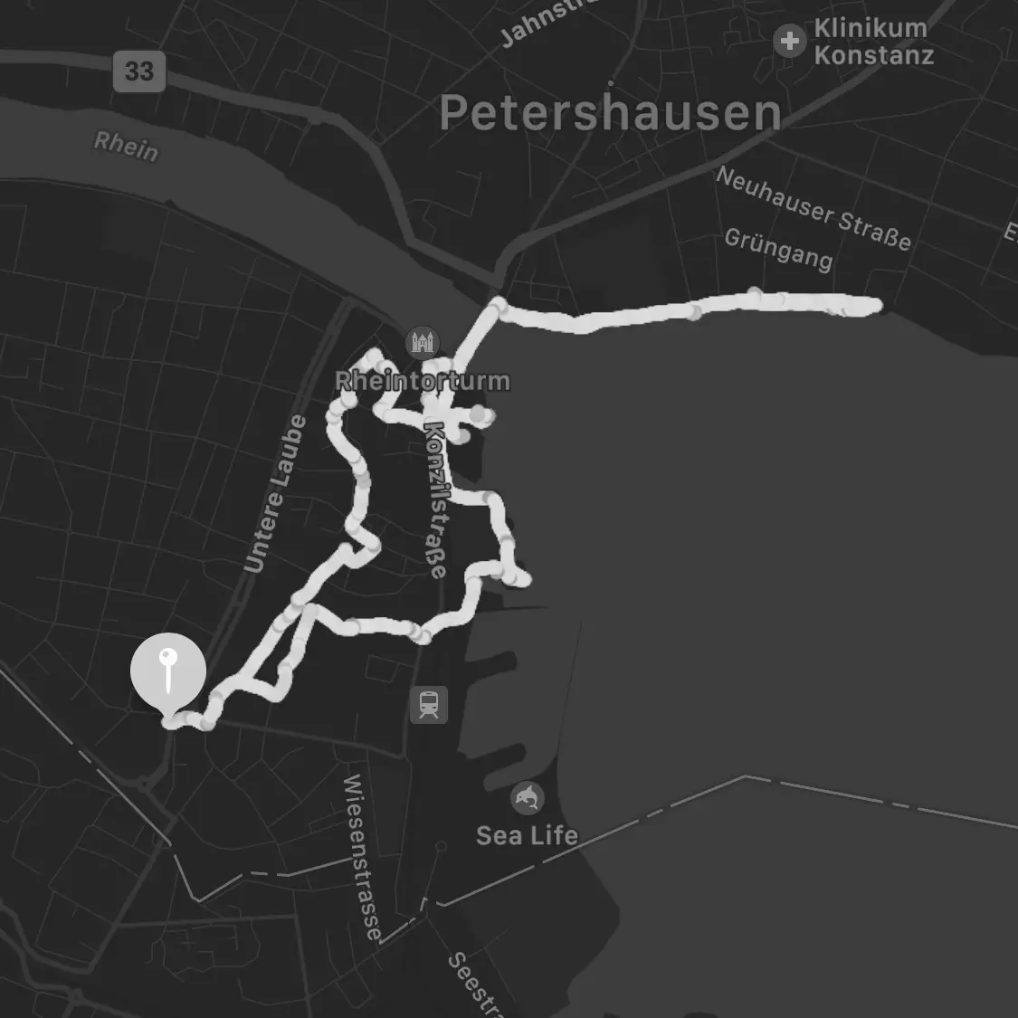 Die Route der Bodensee Reiseblogger Localsbodensee entlang der Highlights in Konstanz.