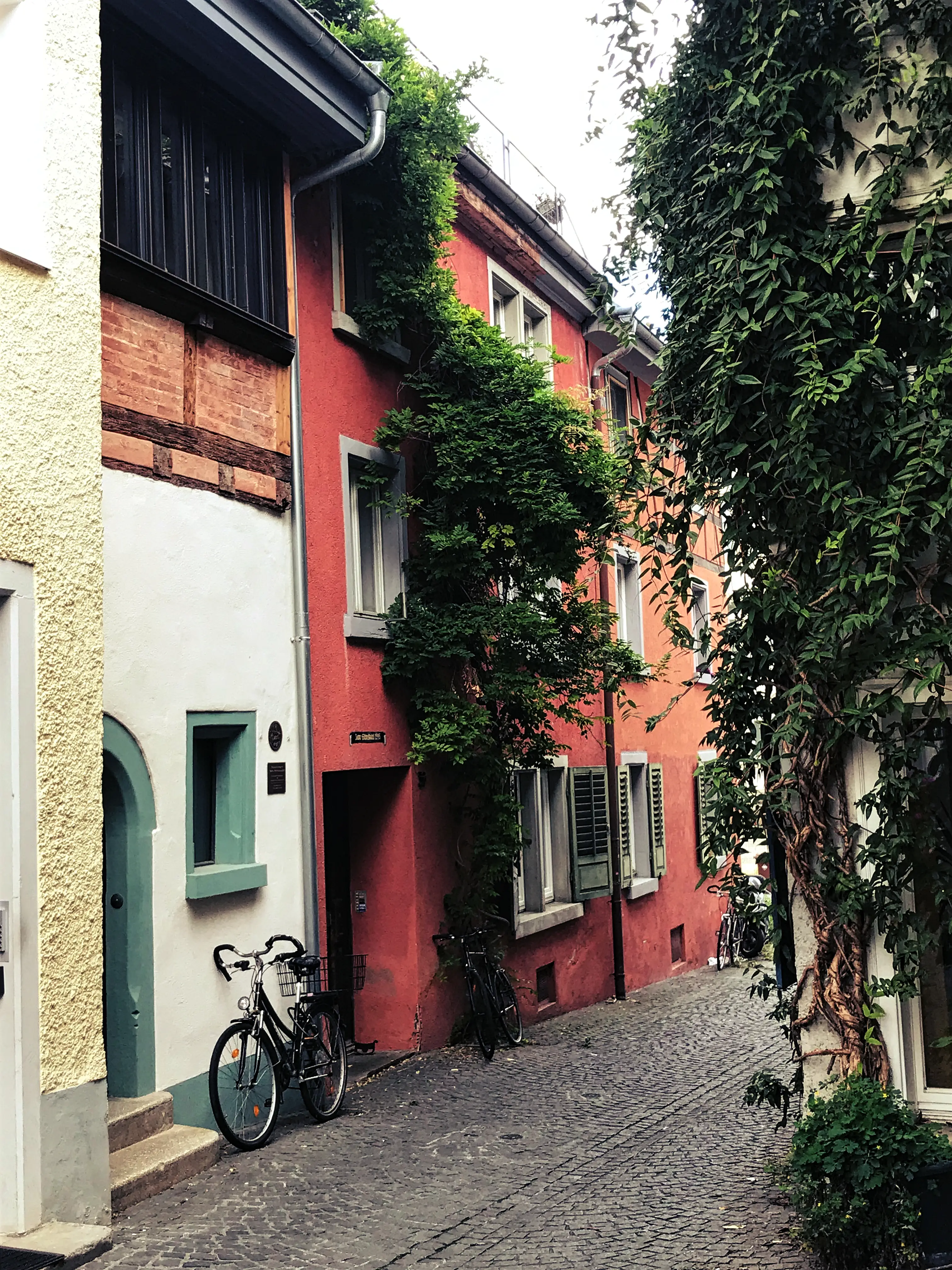 Kleine Häuserreihen und enge Gässchen sind typisch für das Stadtviertel Niederburg in Konstanz.