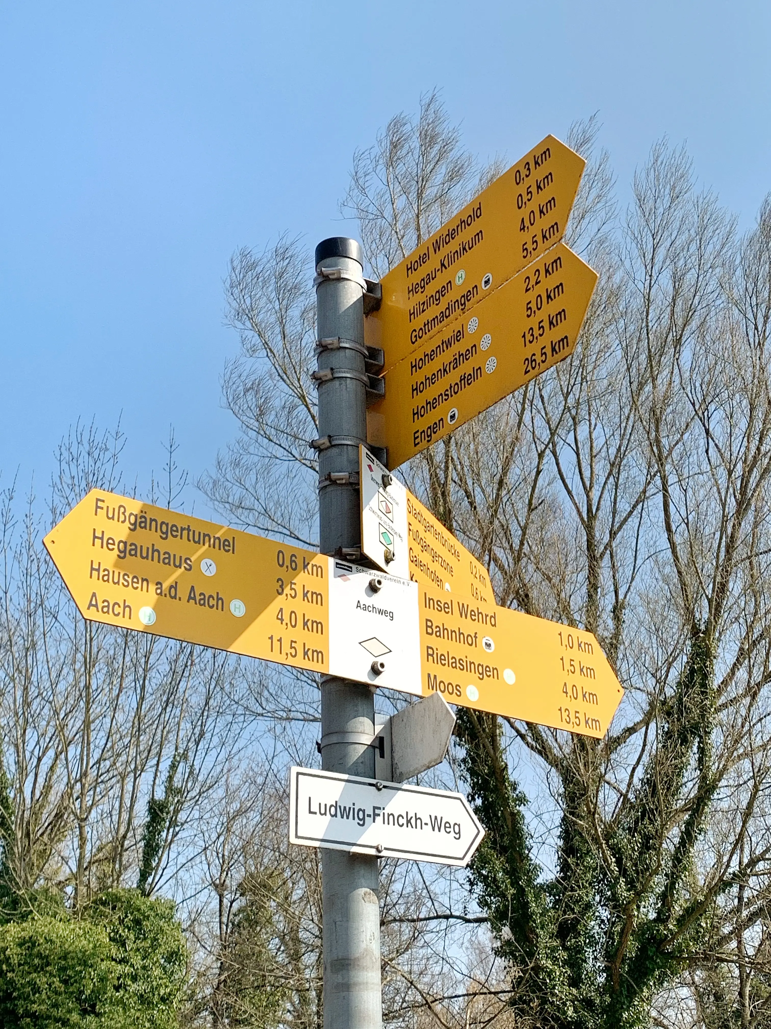 Gut ausgeschildertes Wander- und Spaziernetz rund um den Bodensee.