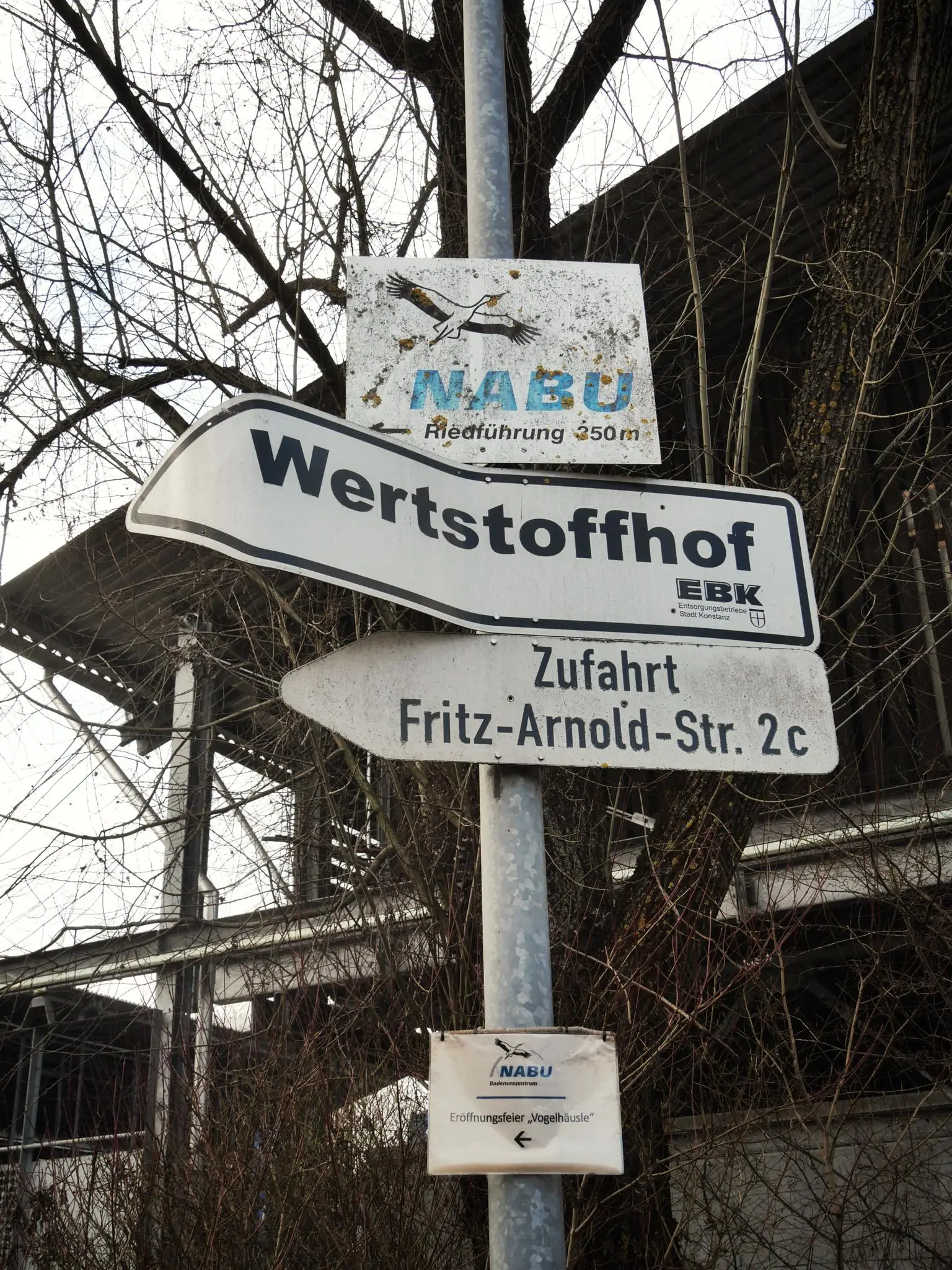 Ausgangspunkt unseres Spaziergangs durch das Wollmatinger Ried liegt in der Nähe der Konstanzer Kläranlage.
