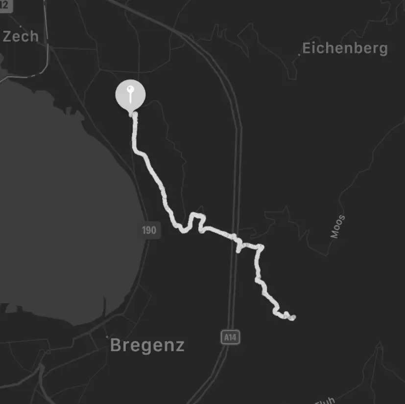 Die Route führt die Localsbodensee von Lochau bei Bregenz zum Gipfel des Pfänders und wieder zurück.